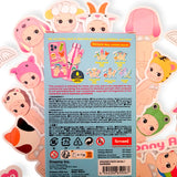 Introducing our delightful Sonny Angel Blind Box - Sticker Pack Series 1, featuring whimsical cartoon characters dressed in charming animal costumes such as a frog, pig, lamb, and bear. Inspired by classic Sonny Angel designs, these stickers are available in a surprise Blind Box. The packaging includes detailed product information and a warning for those ages 15 and up.