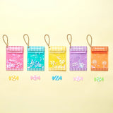 Blue sweet candy case keychain with chain, pouch and character prints