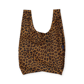 Baggu standard tote bag with leopard print, U-shaped opening and short handles