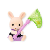 Baby rabbit figure with lavender robe, holding a light purple wand and green fan.