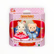 Sylvanian Families - Freya & Theo Anniversary Friends Set with plush rabbit and bear in detailed vintage-style outfits in packaging
