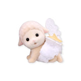 White bear cub plush figurine with star cape and gray wing hood
