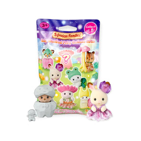 Sylvanian Families Blind Bag - Baby Woodland Fairy featuring small animal figures in colorful fairy costumes with accessories.