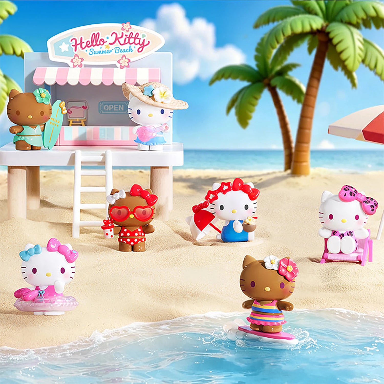 Hello Kitty summer beach blind box set of multiple beach figures