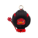 Upset Duck Blind Box - Colourful Player Plush Keychain showing red duck with black fluffy hair, red horns, and trident by Upset Duck