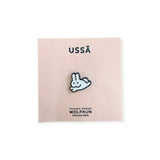Wolfkun enamel pin on USSA backing card