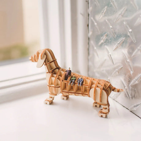 Kigumi Dachshund 3D Wooden puzzle - Blink Box