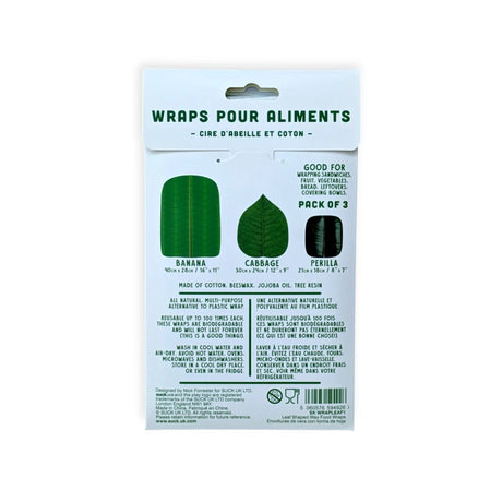 Leaf Shaped Reusable Wax Food Wraps - Blink Box