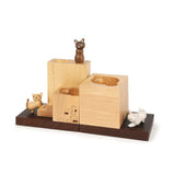 Wooden Bookshelf Cat Planter - Blink Box