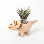 Wooden Triceratops Dinosaur Planter | Wooderful Life